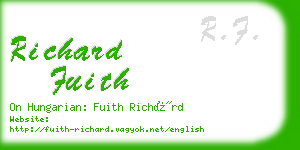 richard fuith business card
